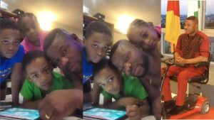 daddy why can t you stand yinka ayefele shares emotional moment with his triplets video goes viral watch